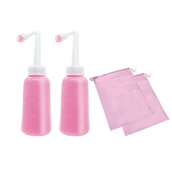 2 Premium Peri Bottle for Postpartum Care, Portable/Travel Bidet 700ml Pink