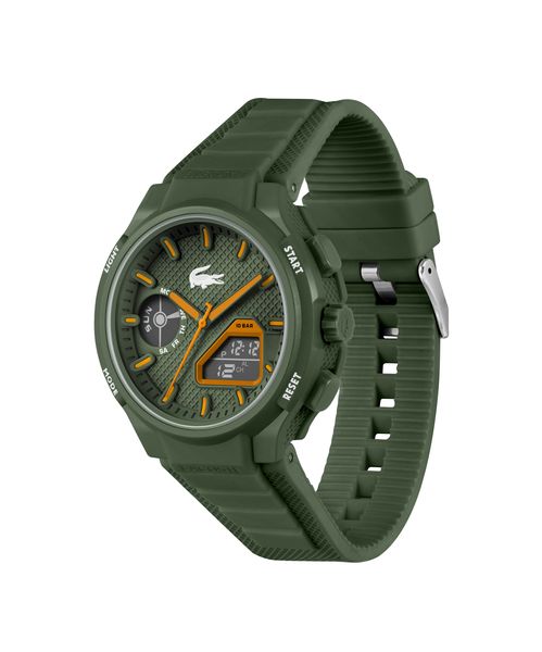 Lacoste Watches Men's LC33 Silicone/Rubber Strap Watch Ana Digital