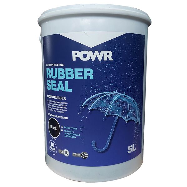 Powr Rubber Seal Waterproof Coating Black 5 Litr image
