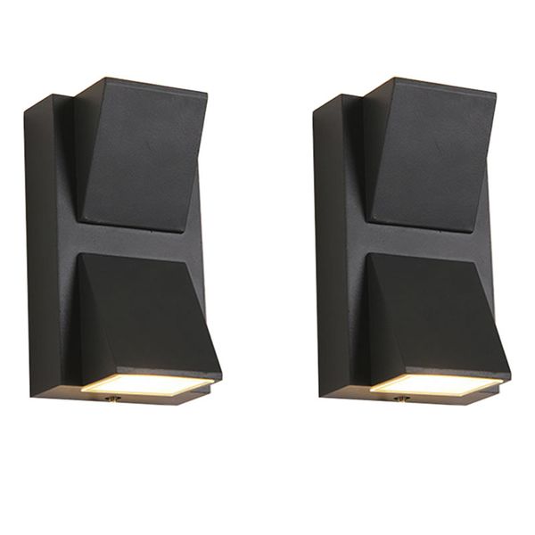 Set of 2 Aluminium Up Down Outdoor Led Wall Light -DRWL1014