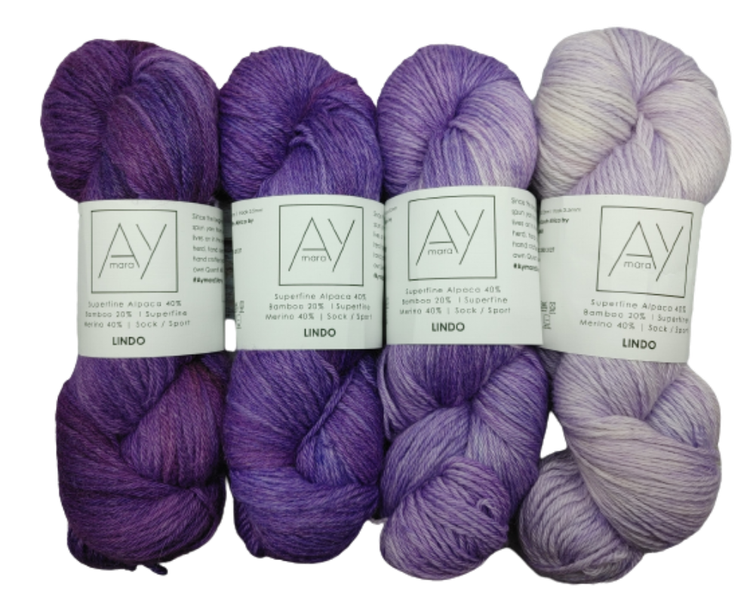 Hand Dyed Alpaca Sock Weight (Lindo) Yarn in Colour Gradient