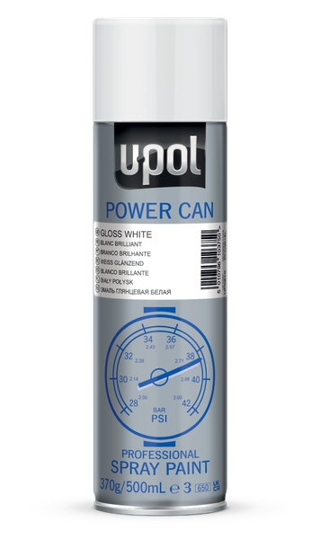 Power Can Professional Spray Paint Aerosol Gloss White (500ml)