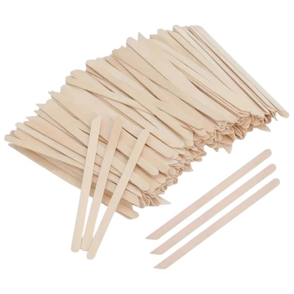 100 Pack - Slanted Tip Disposable Waxing Sticks - Brown