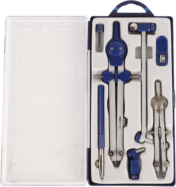 Zinc Alloy Compass Set:7-Piece Professional Drafting Tool for Students