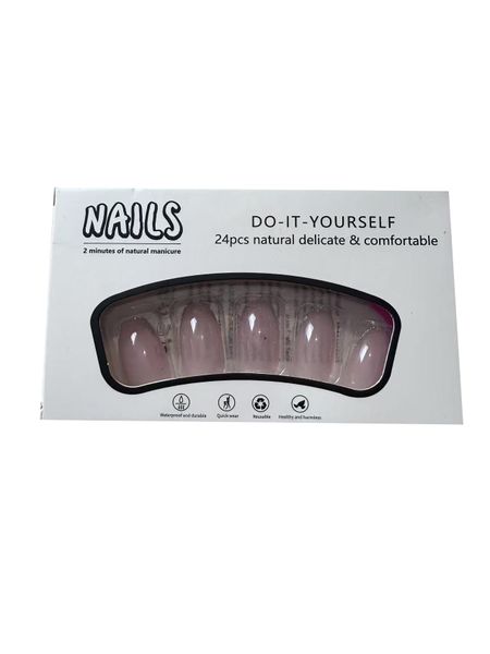 BZ1214 Handmade Press-on Nails Small Size &amp; Color All-in One 24-Piece