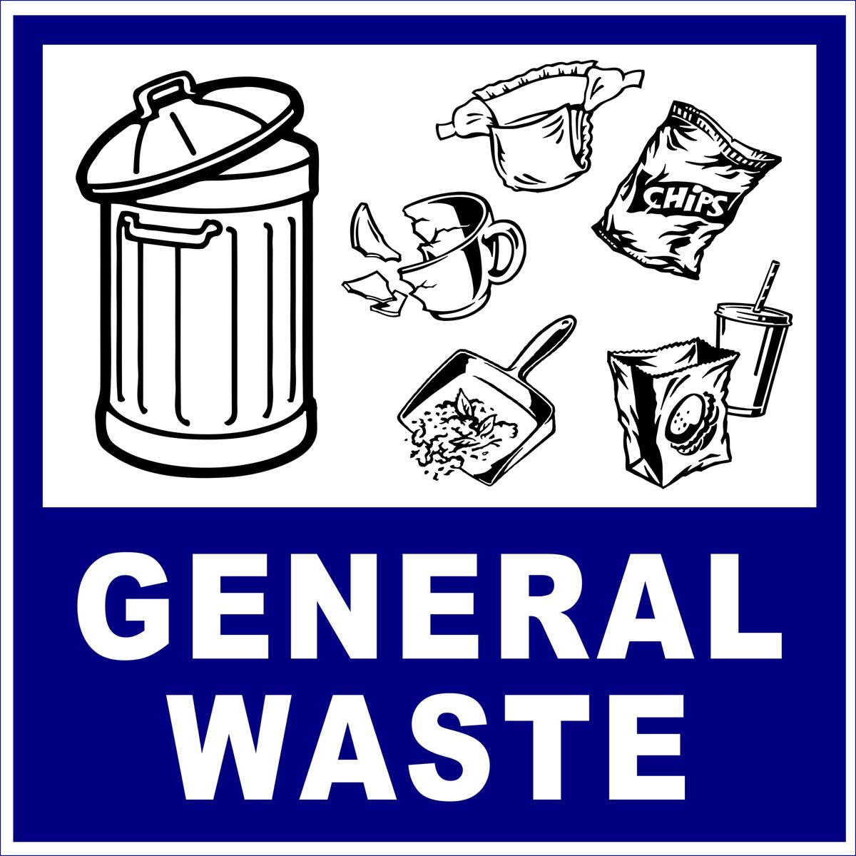 General Waste Sign 19x19cm - 2 Pack | Shop Today. Get it