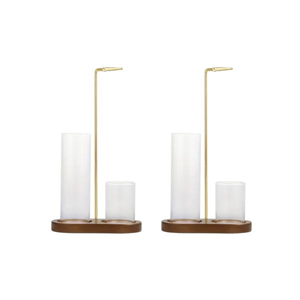 Glass &amp; Wood Incense Holder &amp; Burner - 2 Pack