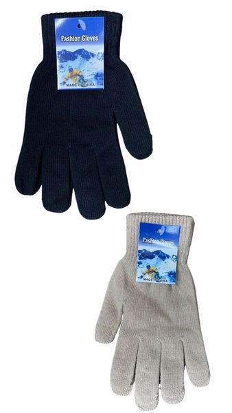 Men's Women's Plain Gloves Set of 2 - Black,Tan