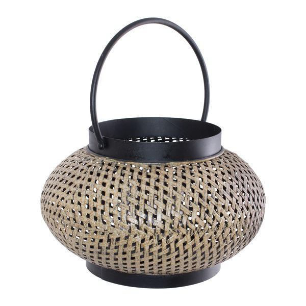 MC - Black / Rattan Lantern