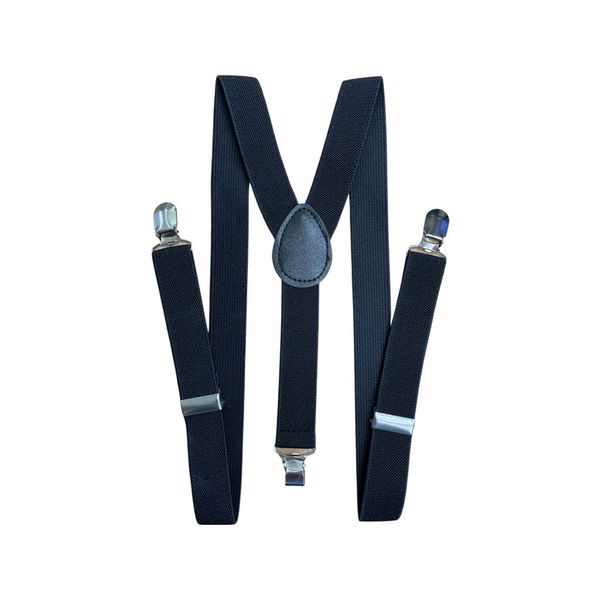 Adjustable Solid Straight Clip Suspenders