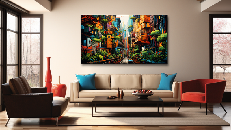 Canvas Wall Art - Urban Jungle Abstract - HD0238
