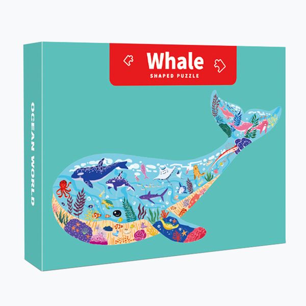 Animal-Shaped Educational Puzzle for Children - Whale (50 pieces)