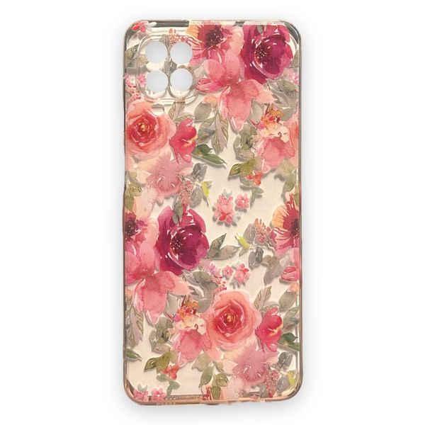 AMA Silicone Protective Floral Clear Phone Case For Samsung S22 Ultra