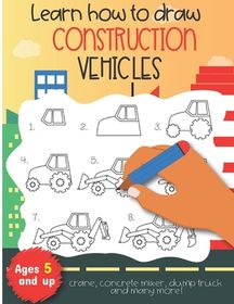 Learn how to draw construction vehicles crane, concrete mixer, dump ...
