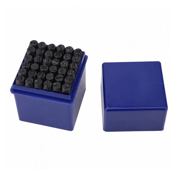 36Pcs Alphabet Number Stamping Steel Die Kit,Metal Letter&amp;Number Punch Set