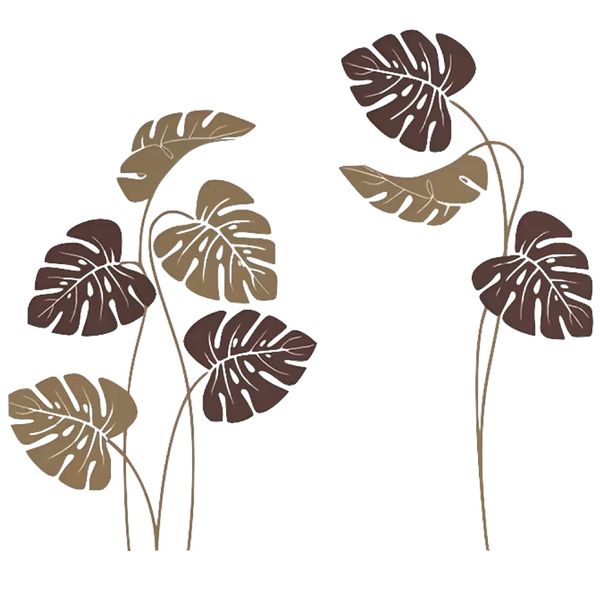 Stationery Self-Adhesive Tropical Large Leaf Wall Sticker - 90cm