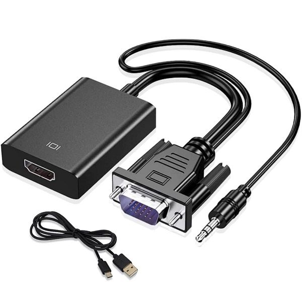 Black H133 Vga + Hdmi +Audio Adapter Cable +Audio