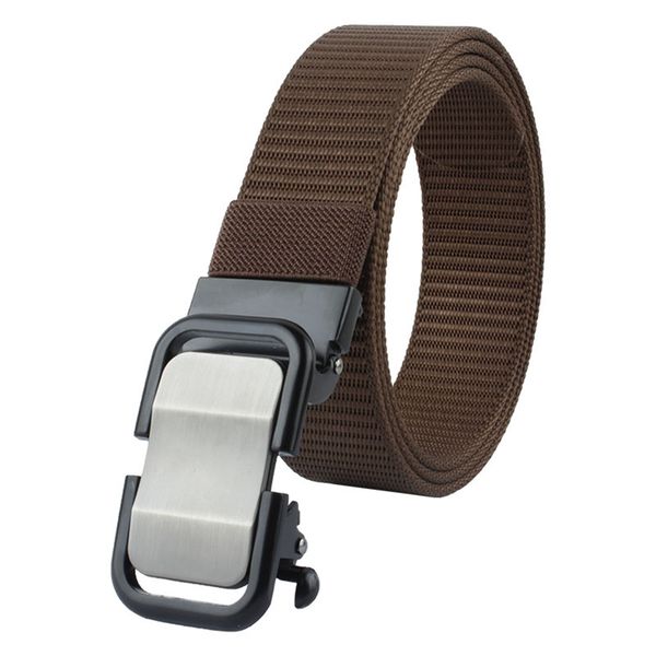 Heavy Duty Military Style Survival Nylon Braided Tactical Belt - Coffee
