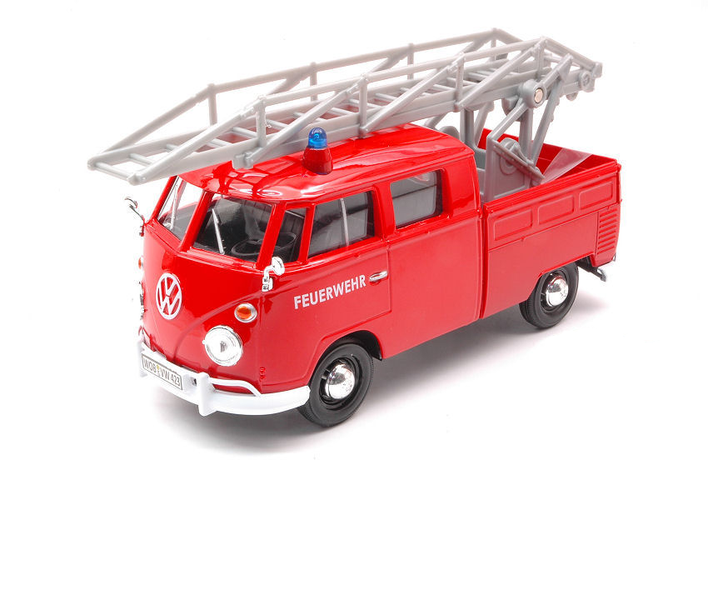 Volkswagen Type 2 T1 Fire Truck with Aerial Ladder Red 1/24