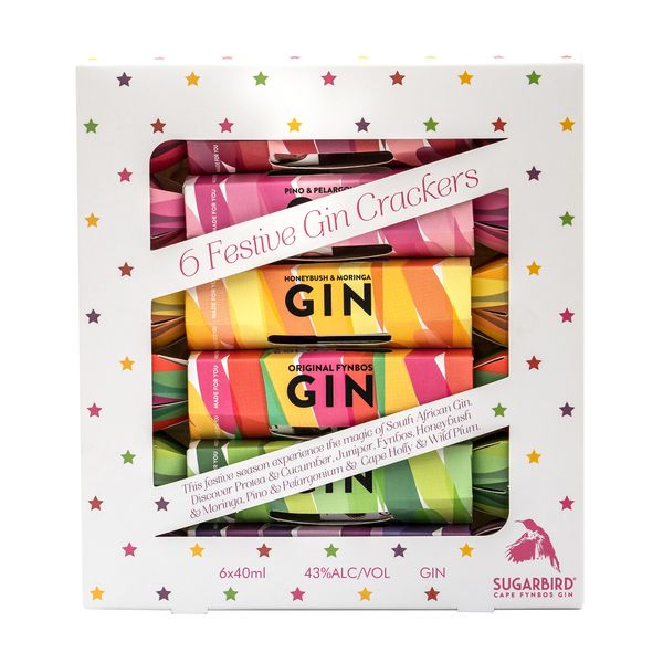 Sugarbird 6 Festive Gin Crackers 40ml