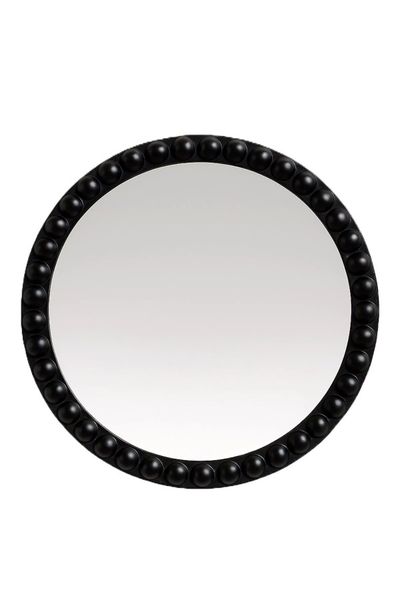 Round Plastic Mirror, 40cm Black