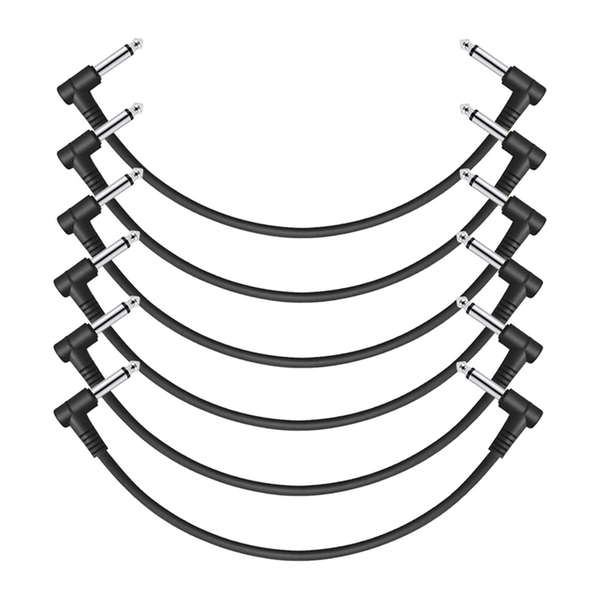Guitar Patch Cable Guitar Effect Pedal Cables Black 6 Pack 15cm