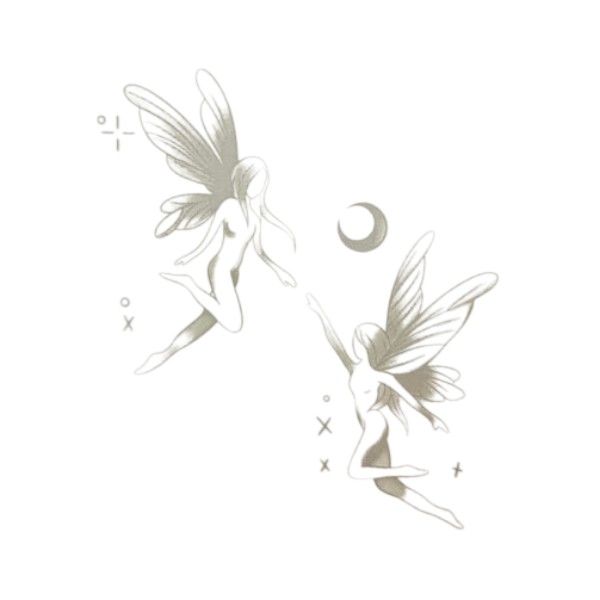 1 Kit - Elegant Fairy Temporary Tattoo - Black