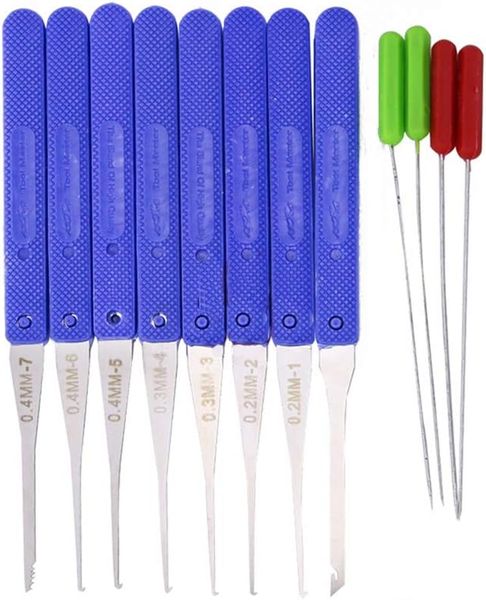 12pcs Blue Locksmith Broken Key Removal Tool Car Key Remover Tool