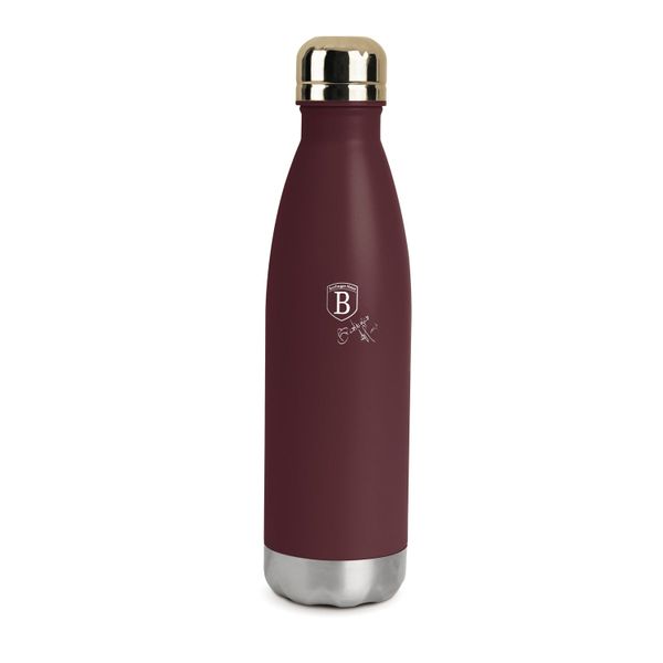 Berlinger Haus Vacuum Flask, Sports Bottle Shape, 0.5L, Matt bordeaux