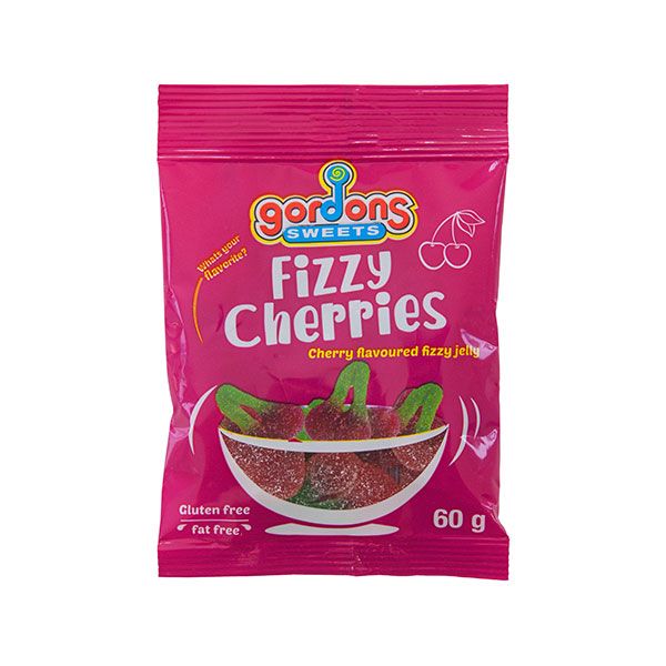 Gordons Sweets - Fizzy Cherries 24 x 60g