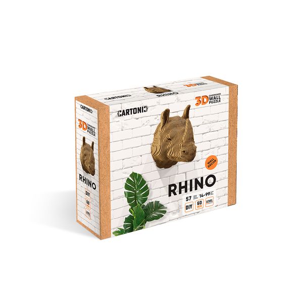 Cartonic 3D Wall Mountable Rhino Puzzle