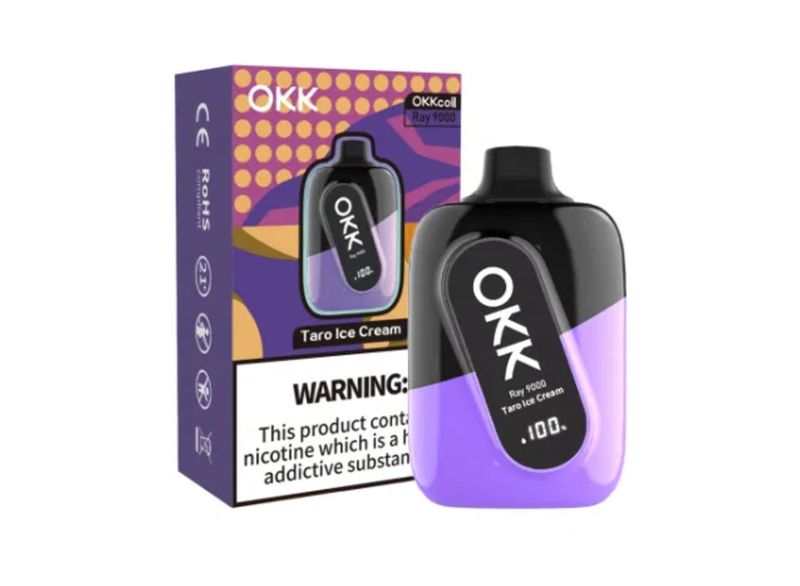 OKK Ray 9000 Puffs Disposable (Pack of 2) - Taro Ice-Cream