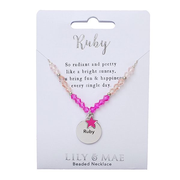 Lily &amp; Mae Beaded Necklace - Ruby