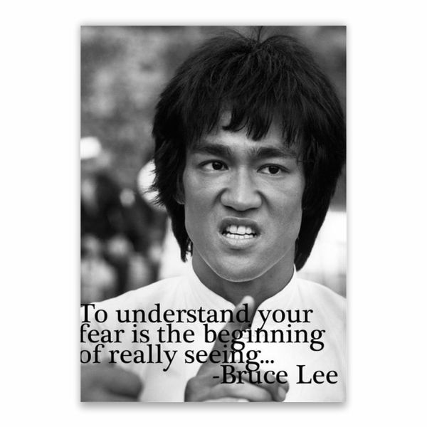 Bruce Lee Grey Quote Poster - A1