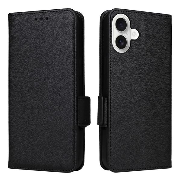 Side Buckle Lychee Patterned Leather Cover Compatible With Oppo Reno12 FS 5G