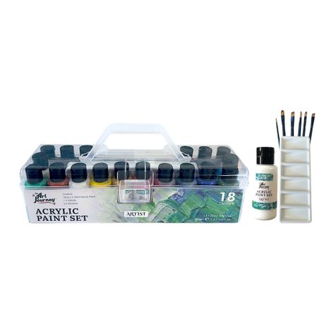 The Art Journey 30ml Acrylic Paint Set with Storage Box - 25 Pcs Artist Set