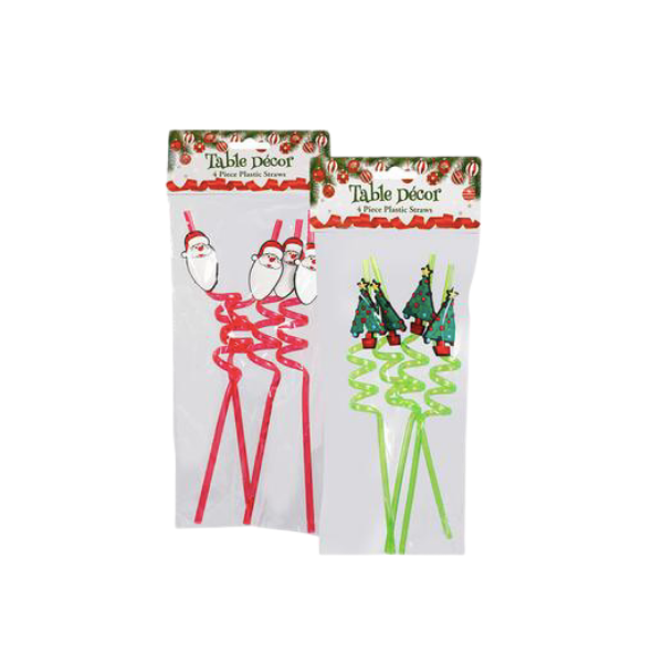 Christmas Decorations Table Decor Straws - Pack of 2