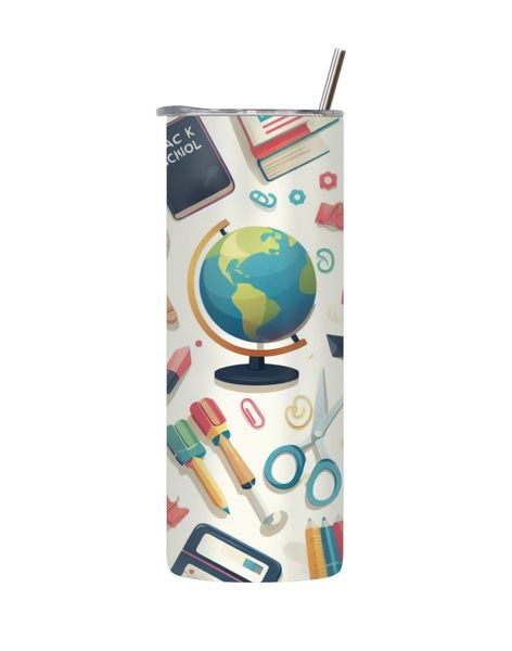 Rainbow 20 Oz Tumbler with Lid and Straw Trendy Back to School Graphic 132
