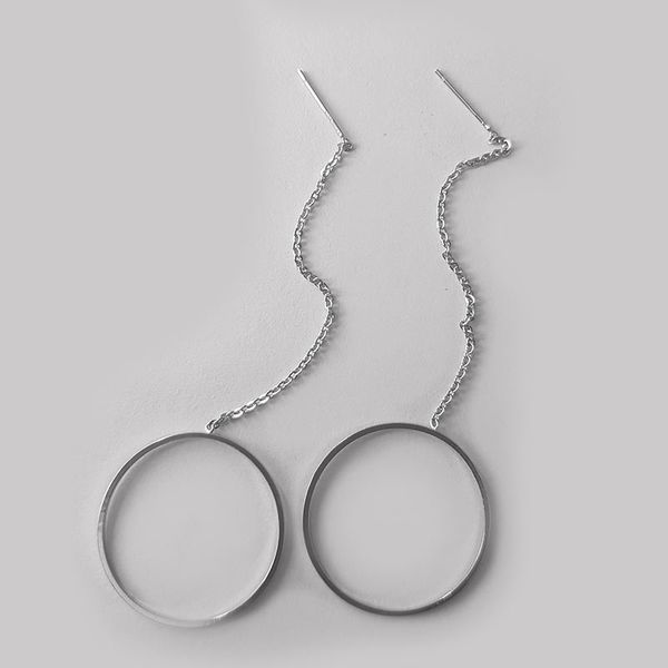 Long Tassel Round Earrings