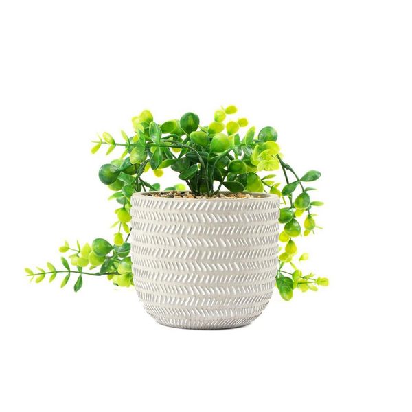 Cement Potted Faux Plant