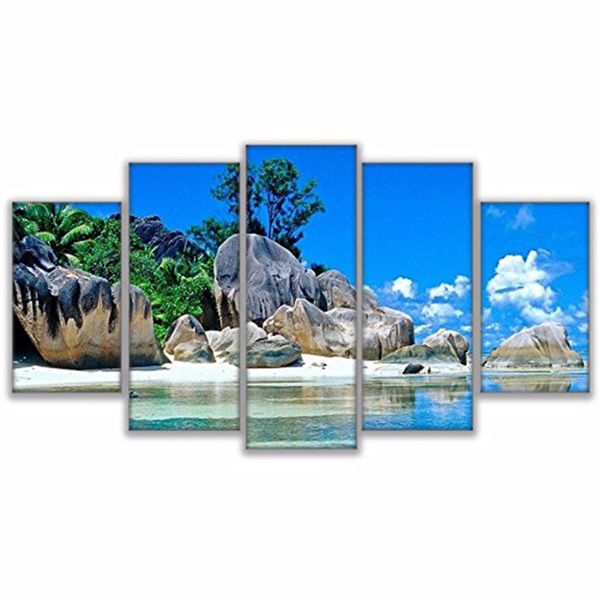 Tropical Island Paradise Painting Wall Art