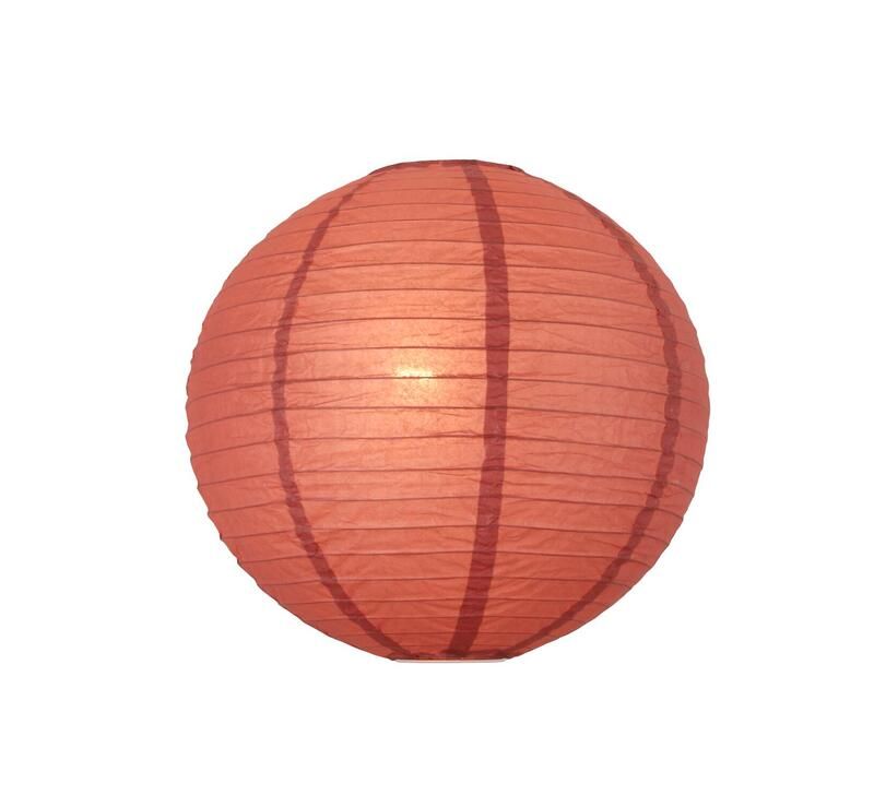 Pendant Lamp Paper Shade D40cm Red Bistro