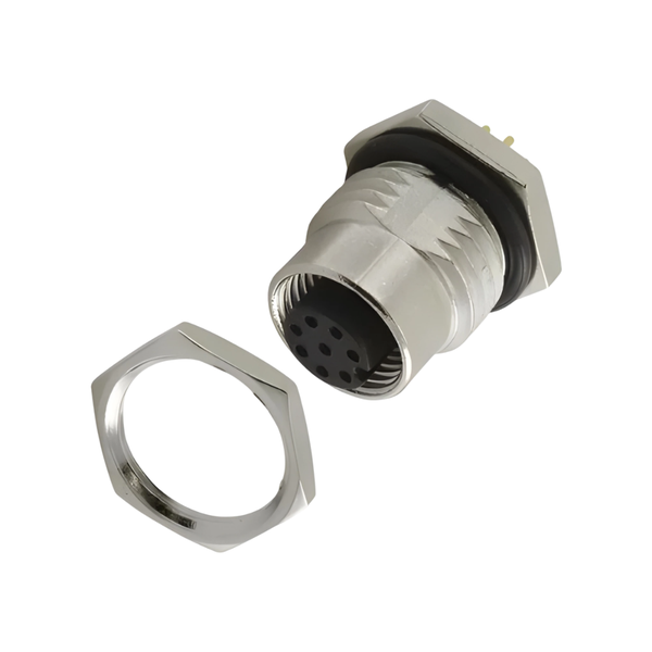 PM12AM8R-S/9 M12 A Code 8-Pole Male Circular Connector Solder IP67