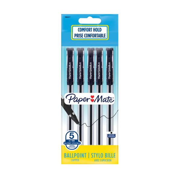 Paper Mate- Brite Ballpoint Pen 0.7mm- Blue (Pack 5) ×3