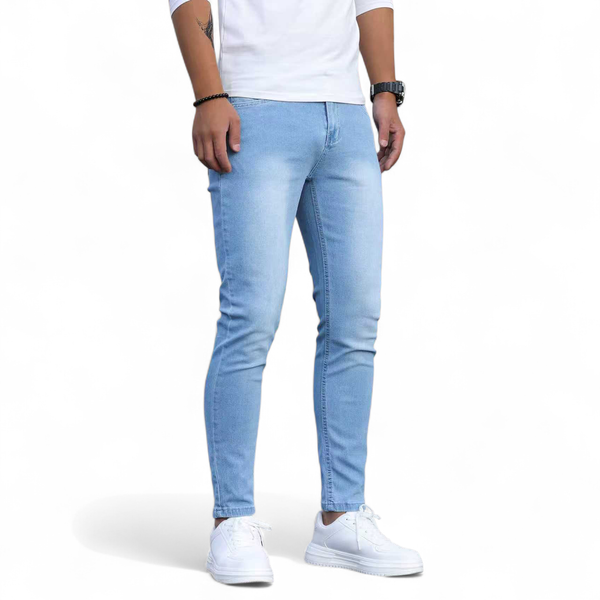 Skinny Jeans for Men Stretchy Slim Fit Men's Jeans - Light Blue