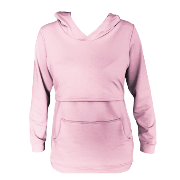 Maternity &amp; Breastfeeding Hoodie-Up to 6XL-Dusty Pink