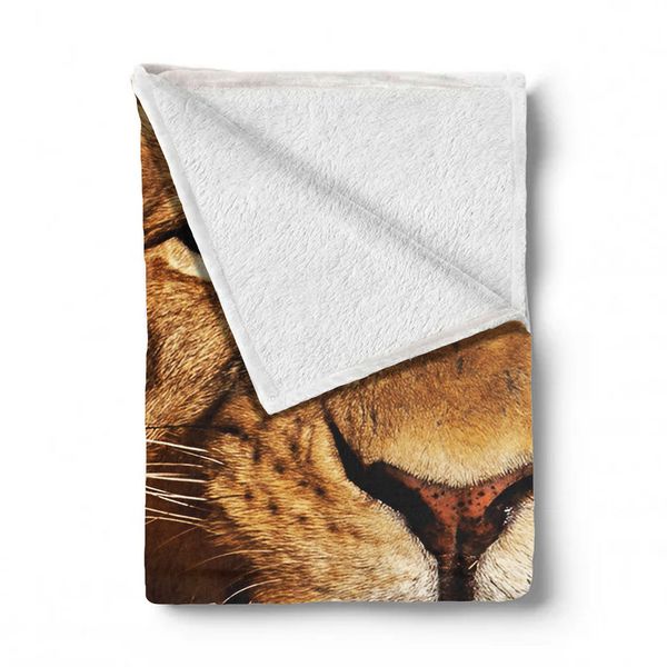 Male Lion Light Weight Fleece Blanket By Fanie Heymans