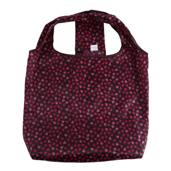 Heart Print Foldable Lightweight Polyester Tote Bag