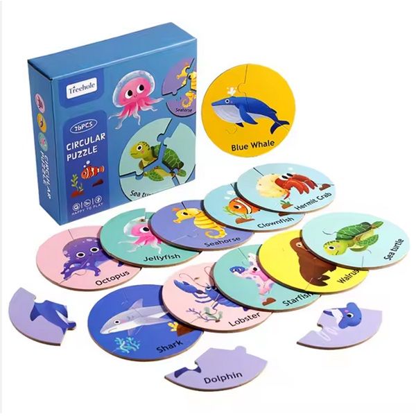 Educational Ocean-Themed Circular Puzzle - Treehole