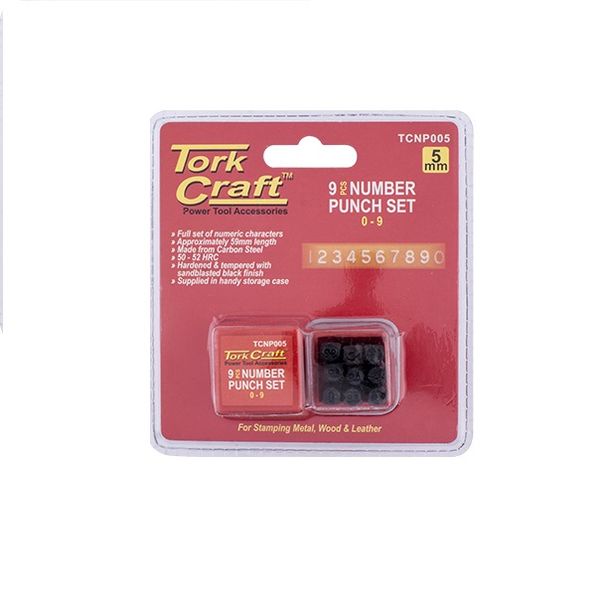 Tork Craft - Number Punch Set 5mm (0-9mm) Black Finish - 5 Pack